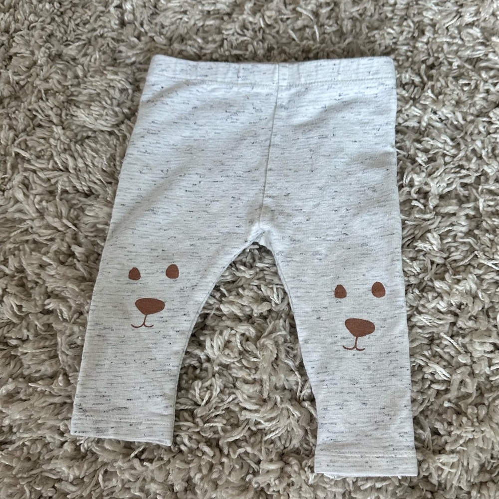 Zara Kids Gray Leggings with Bear Faces